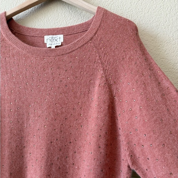 Angora Longline Crewneck Fuzzy Sweater with Rhinestones Size US 10 - Picture 10 of 14